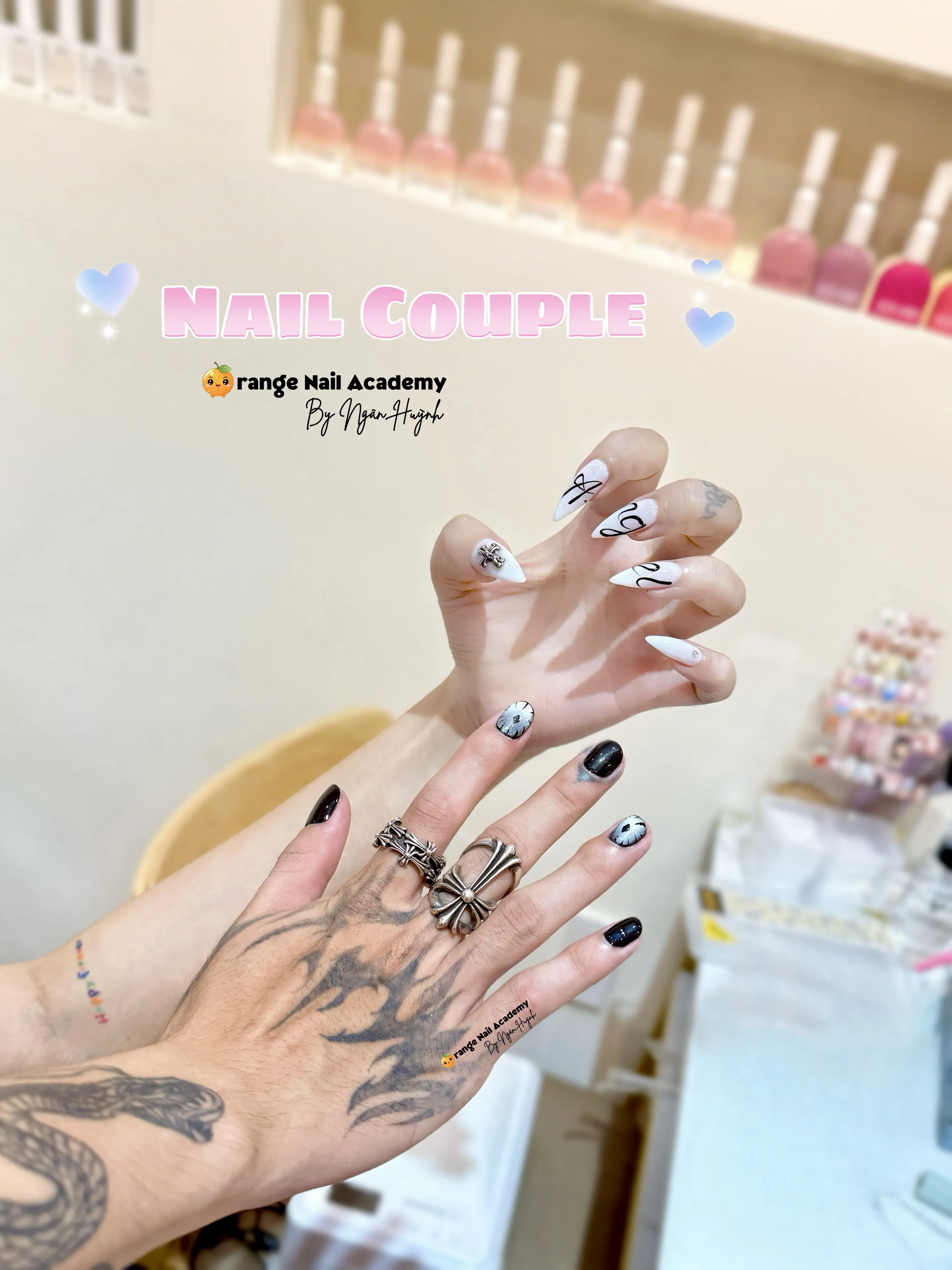 Feminine hand styling and manicure